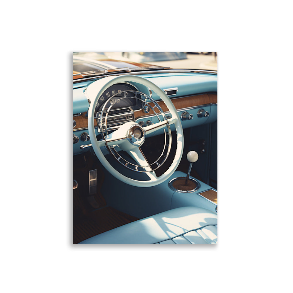 Blue Vintage Car - AFFICHES & MOI