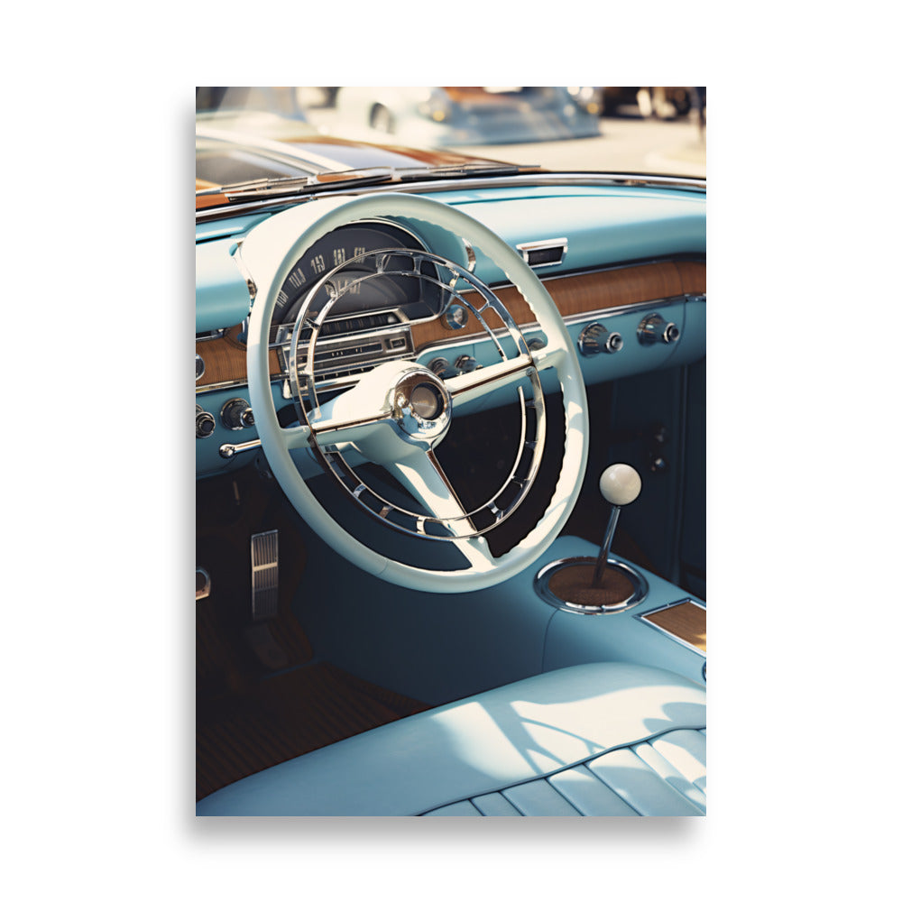 Blue Vintage Car - AFFICHES & MOI